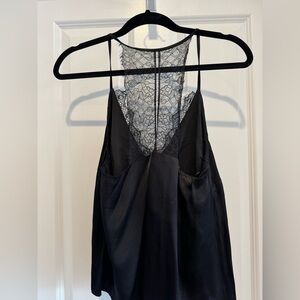 Elegant Black Lace-Back Top